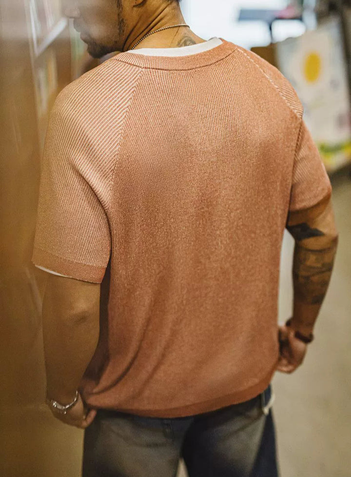Sandgrain Retro Strick-T-Shirt