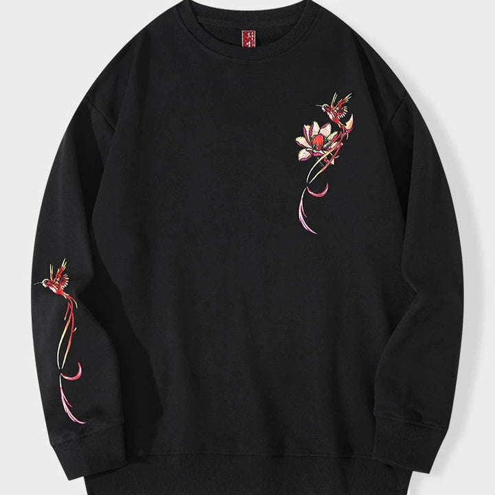 Crane Embroidered Sweatshirt