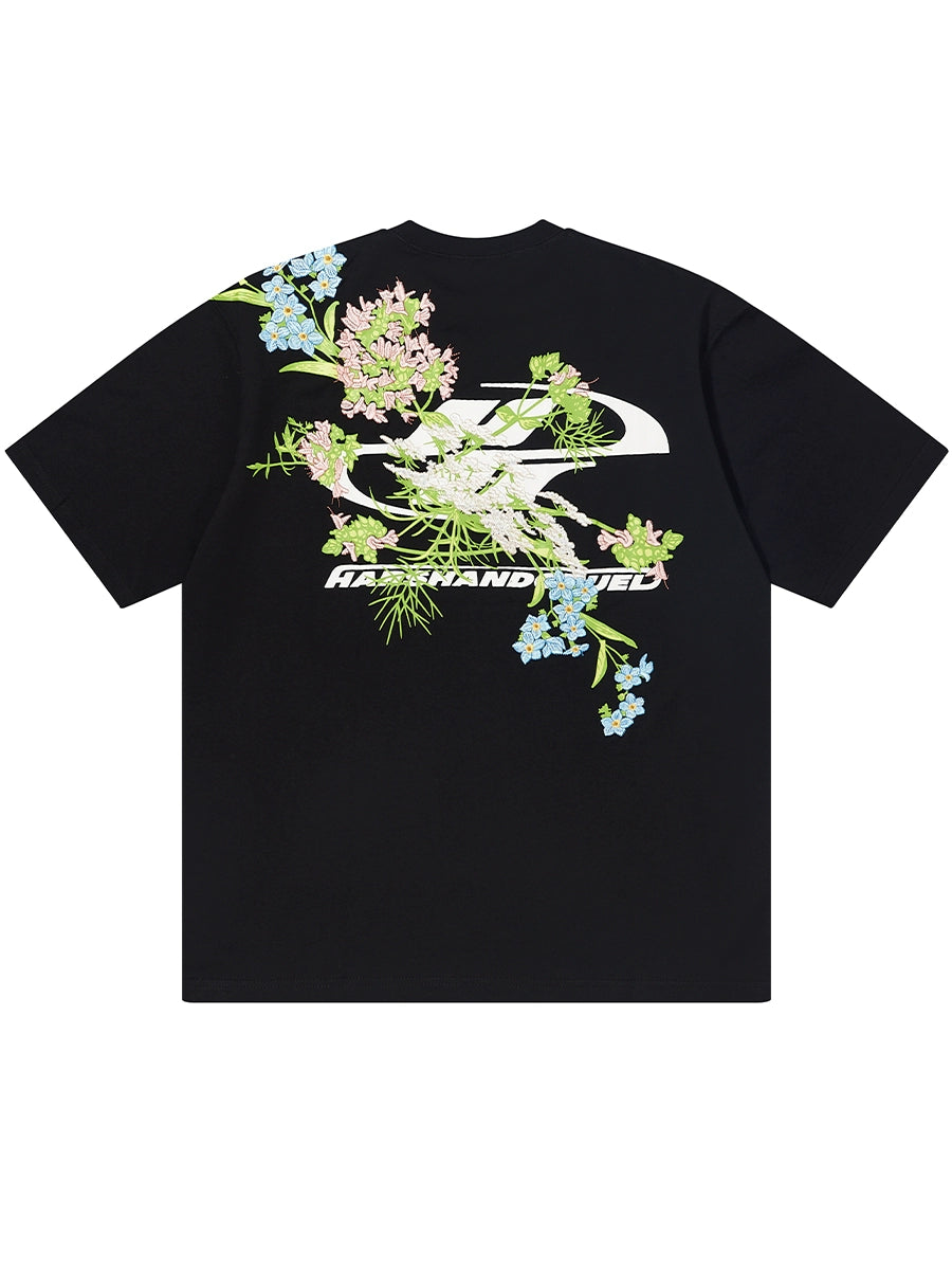 HARSH and CRUEL Floral Embroidered T-shirt