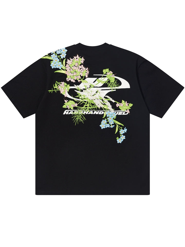 HARSH and CRUEL Floral Embroidered T-shirt