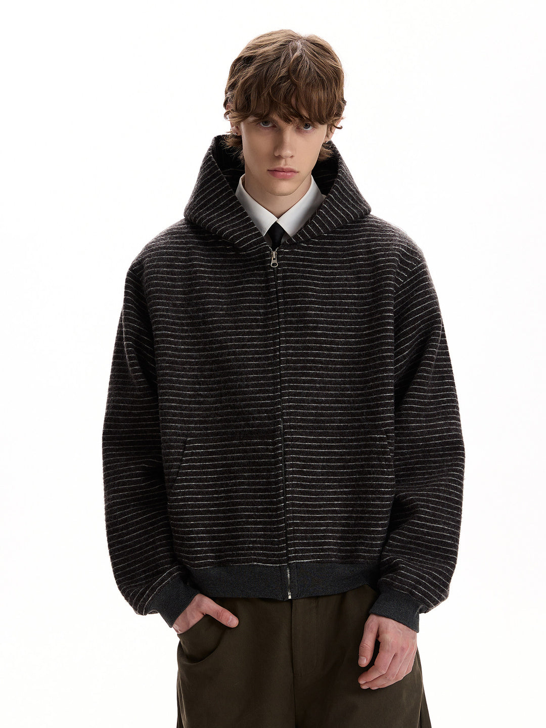 Akiro Striped Hooded Zip Jacket