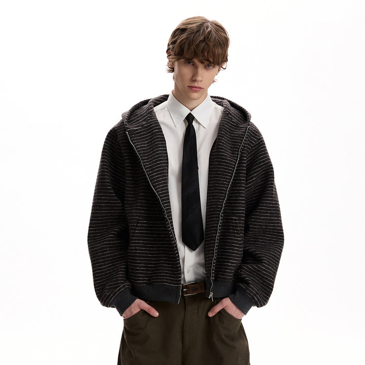 Akiro Striped Hooded Zip Jacket