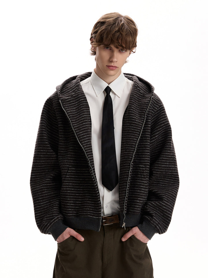 Akiro Striped Hooded Zip Jacket