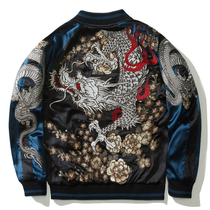 Imperial Dragon Blossom Sukajan Souvenir Bomber Jacket