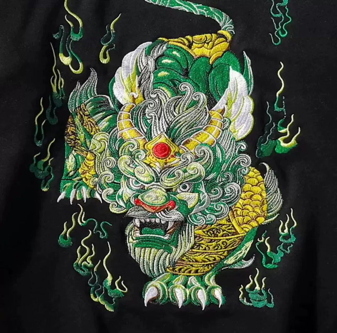 Pixiu Embroidered hoodie
