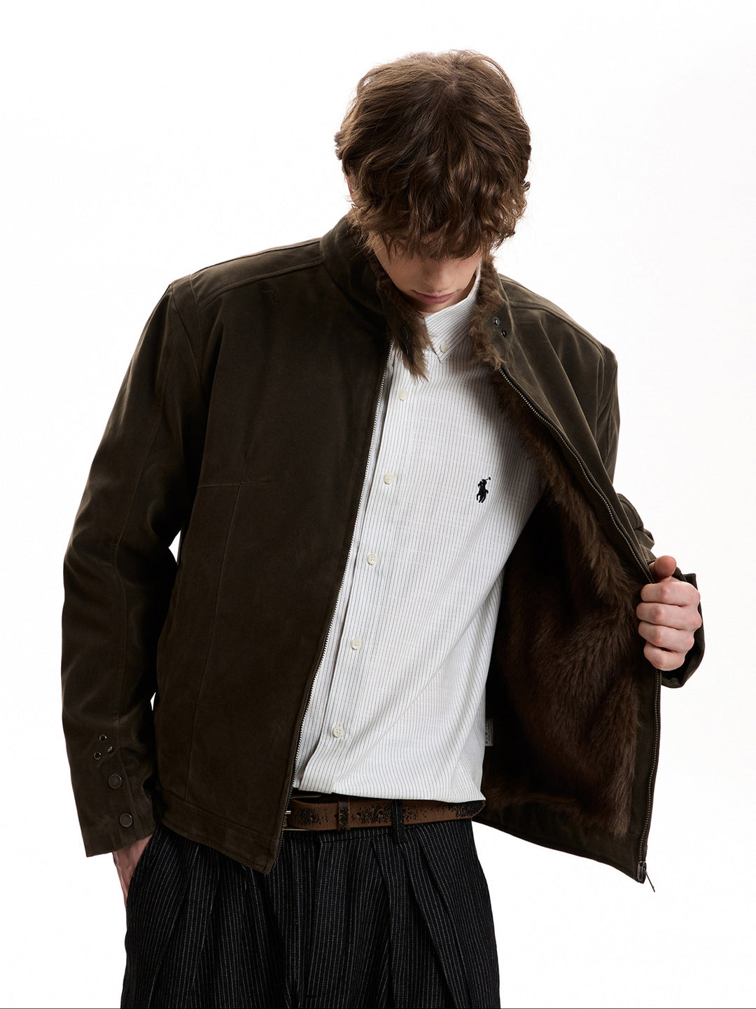 Kagehara Suede Harrington Jacket