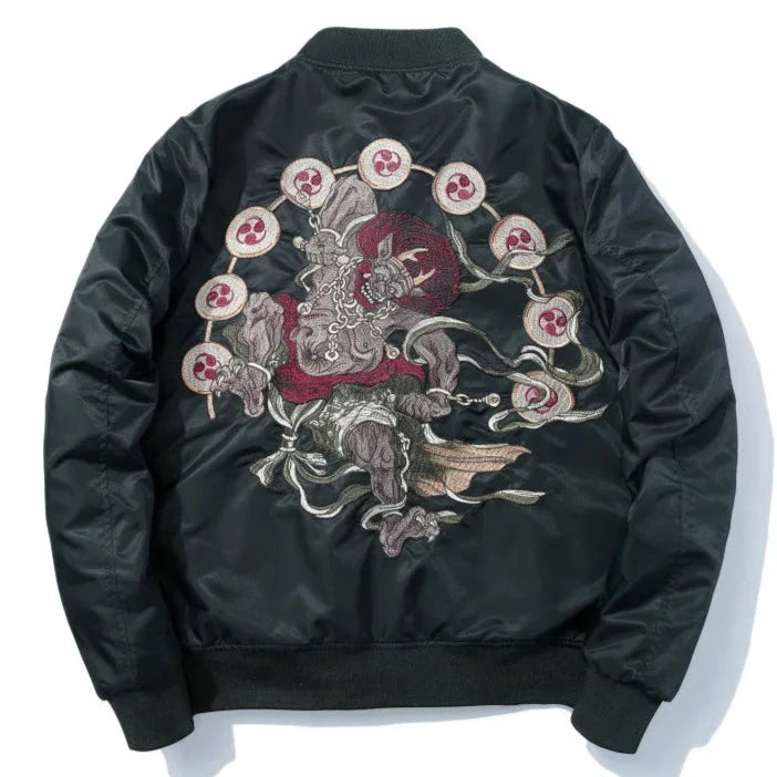 Raijin Fury Sukajan Souvenir Bomber Jacket – Shizuka Collective