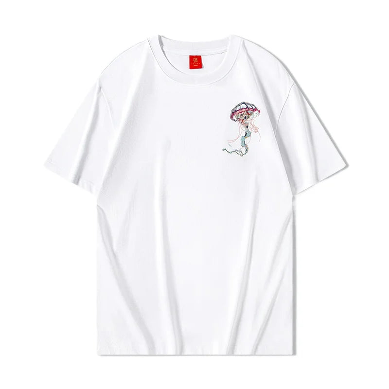 Dual Jellyfish Embroidered T-shirt