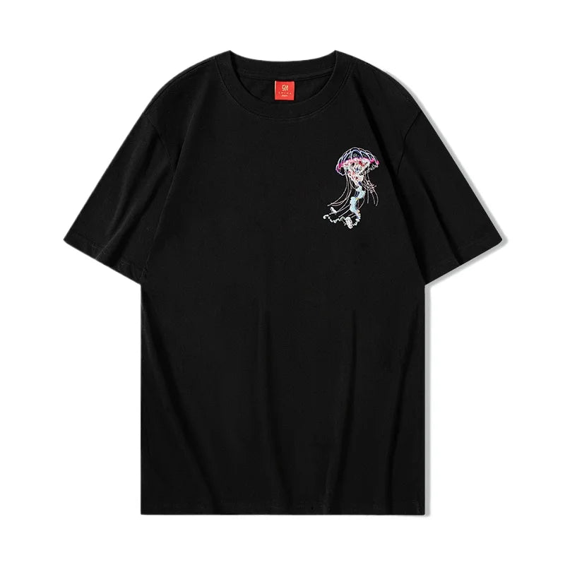 Dual Jellyfish Embroidered T-shirt