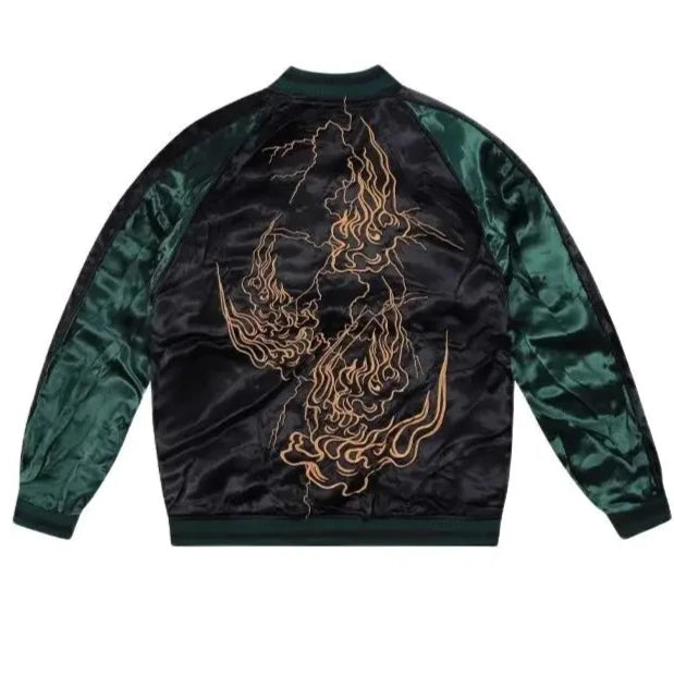 Oni Firestorm Reversible Sukajan Souvenir Bomber Jacket