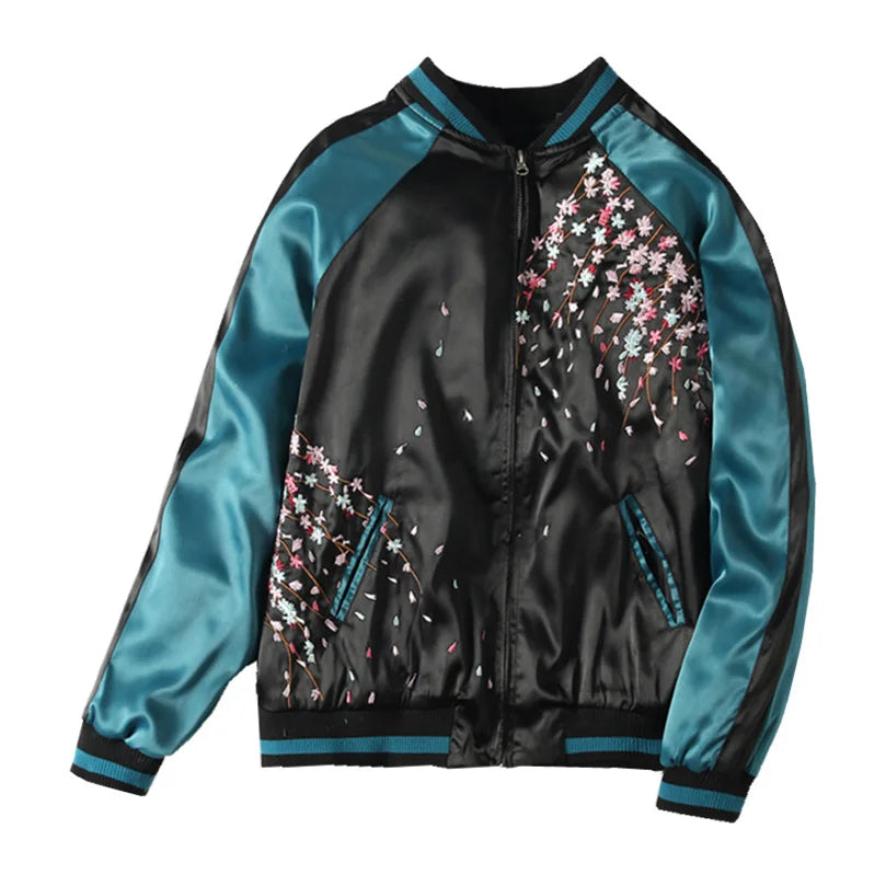 Koi Cascade Sukajan Souvenir Bomber Jacket