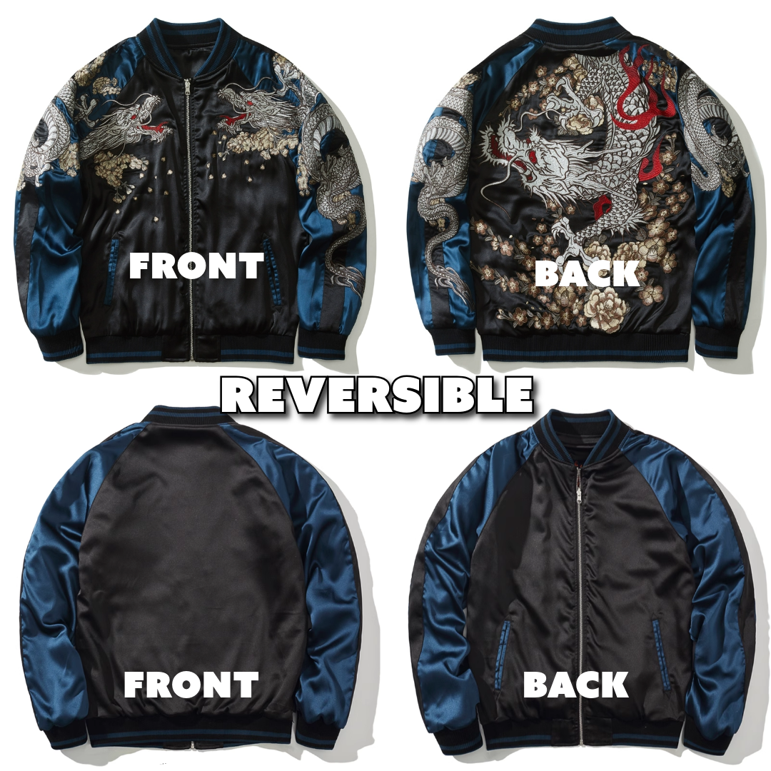 Imperial Dragon Blossom Sukajan Souvenir Bomber Jacket