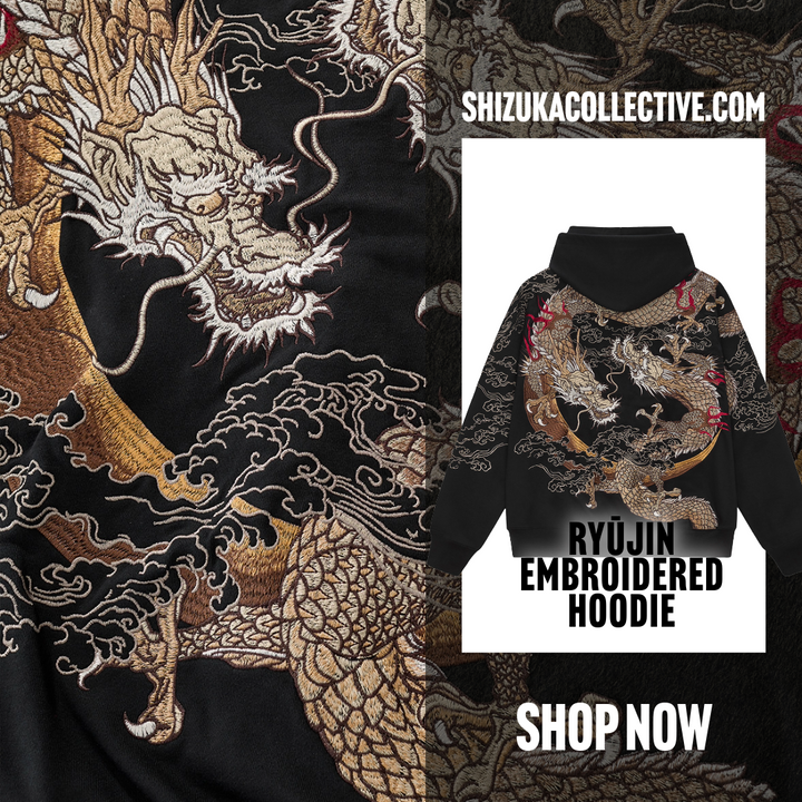 Ryūjin Dual Dragon Embroidered Hoodie