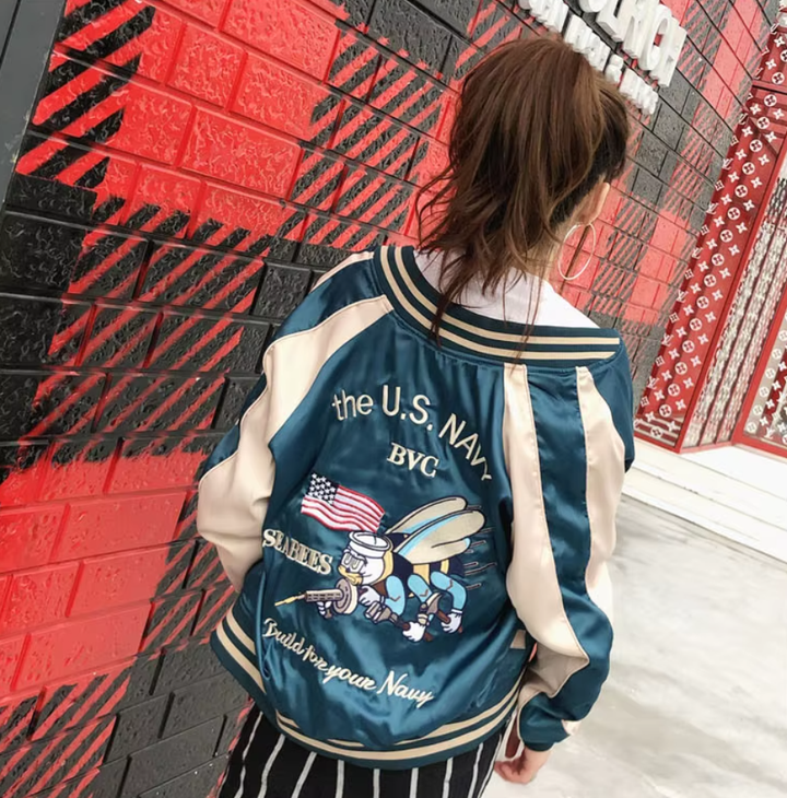 Reversible USA Sukajan Souvenir Bomber Jacket