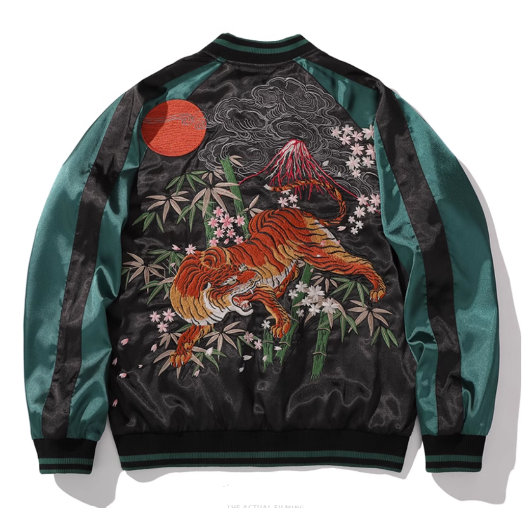 藤虎 Fuji Tora Sakura Sukajan Souvenir Bomber Jacket