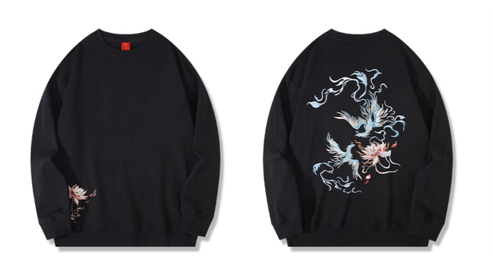 Dual Phoenix Embroidered Sweatshirt