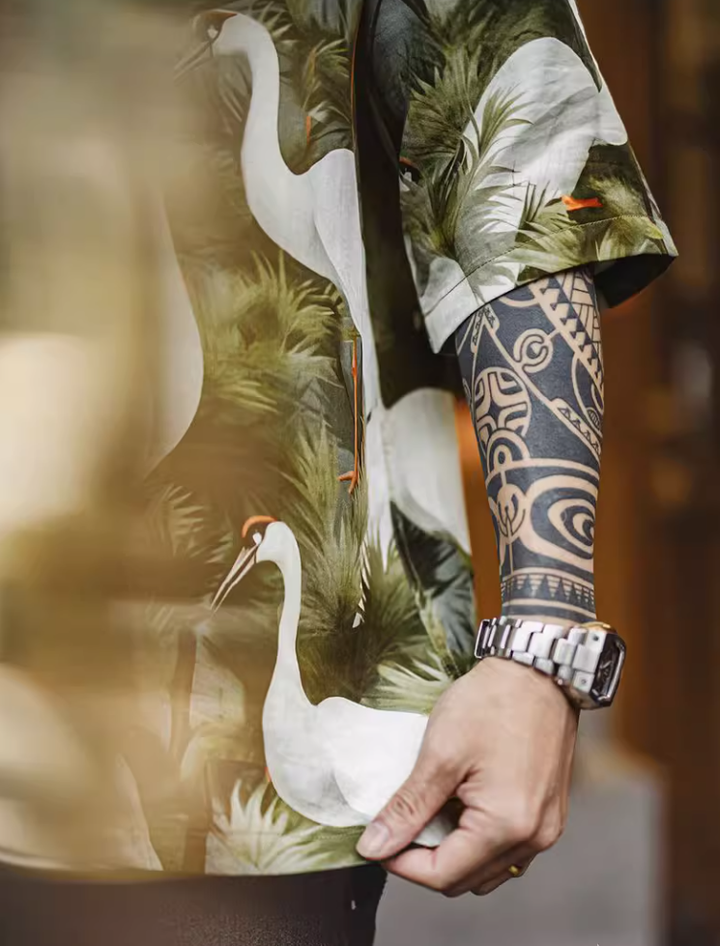 Tsuru Garden Aloha Shirt