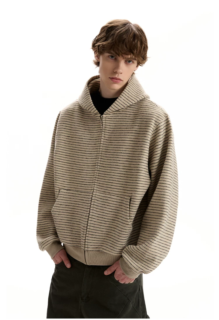 Akiro Striped Hooded Zip Jacket