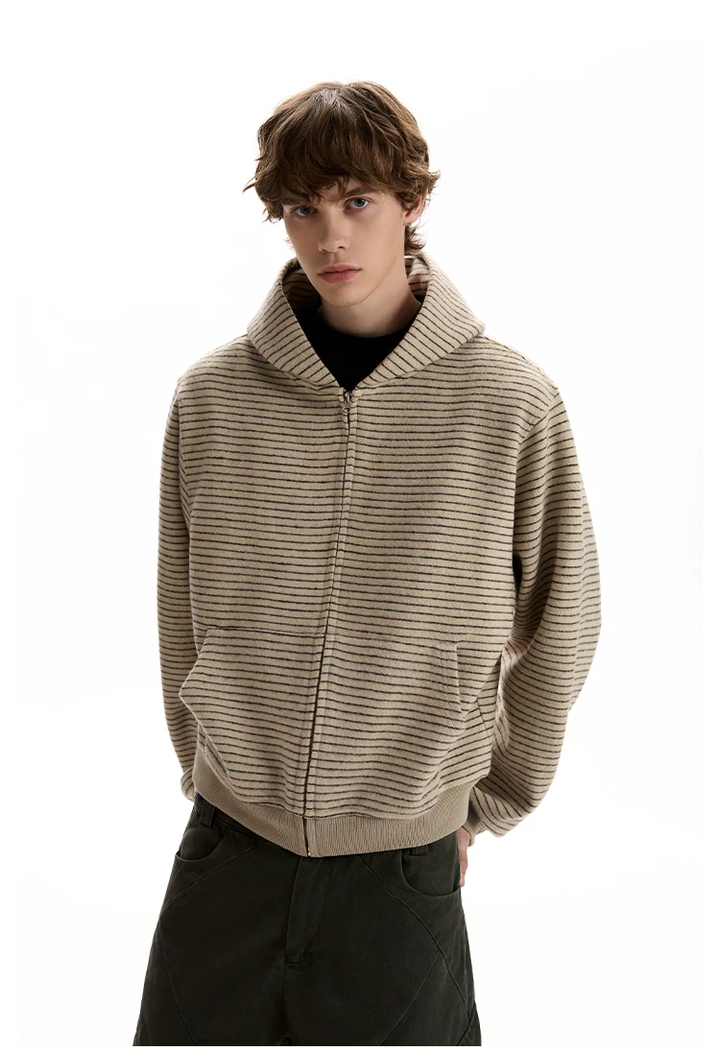 Akiro Striped Hooded Zip Jacket