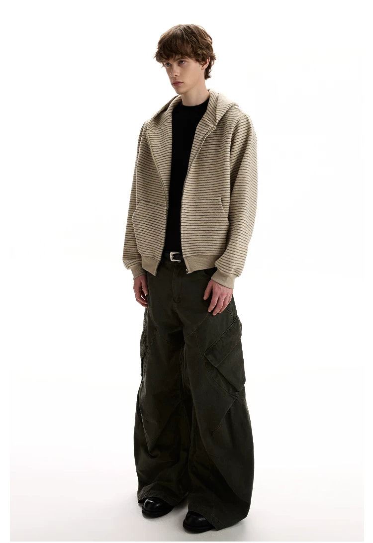 Akiro Striped Hooded Zip Jacket