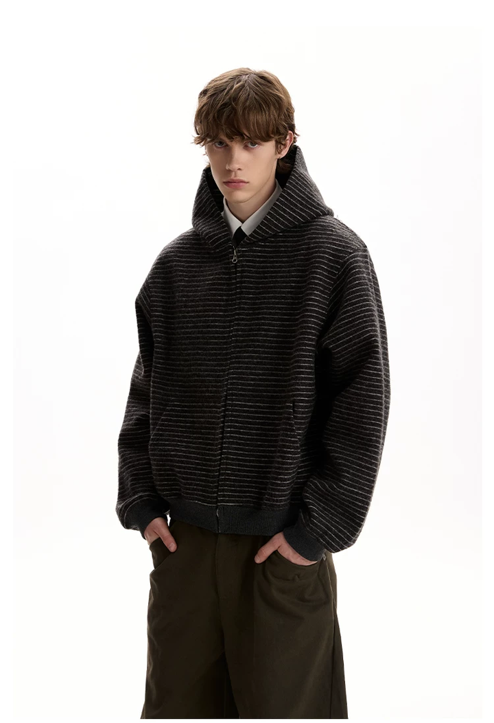 Akiro Striped Hooded Zip Jacket