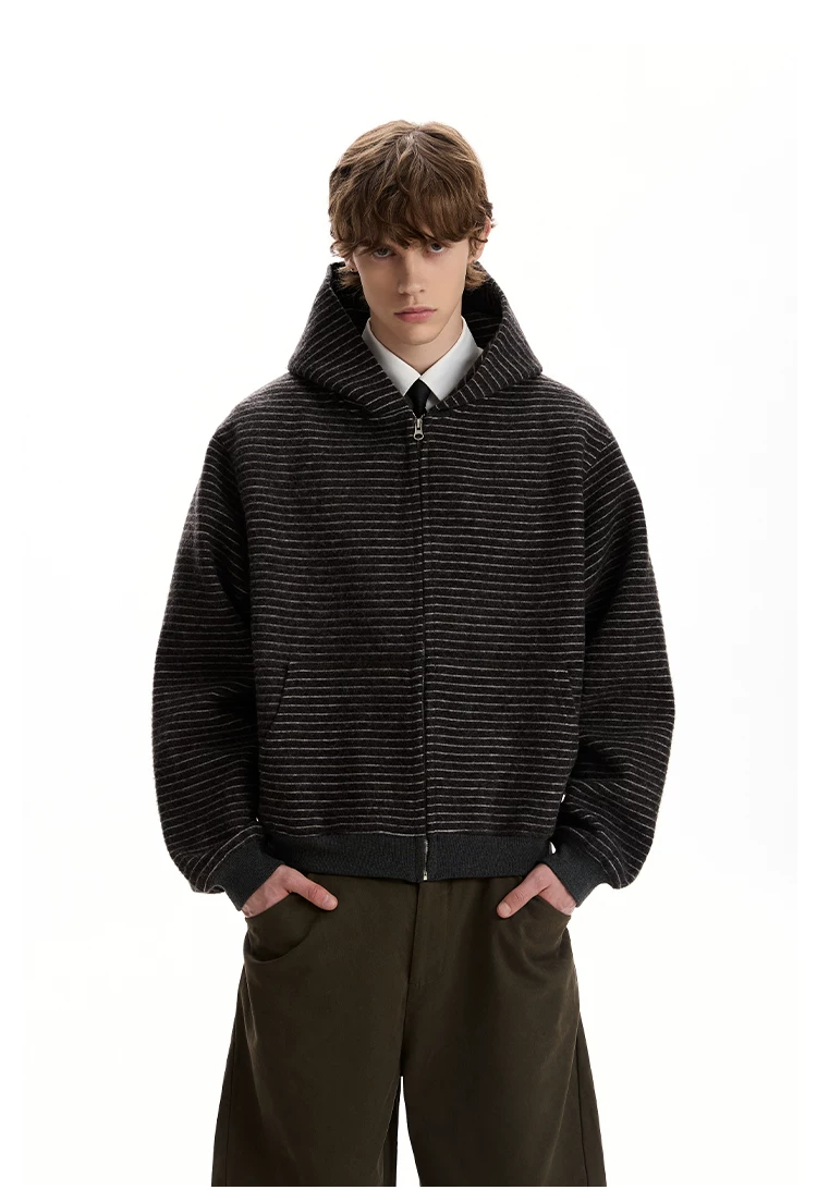 Akiro Striped Hooded Zip Jacket